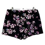 EXPRESS Skort Womens 4 Floral Faux Wrap Mini Skirt Shorts Black Pink Mid Rise Photo 1