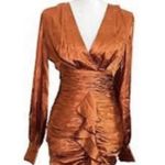 Ronny Kobo Carissa Mini Dress Plunging Surplice Neckline Size S (b33.5) Photo 2