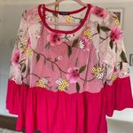 cha cha vente  Valentines Peplum Top Mesh Fairycore Romantic Floral Embroidered Photo 0