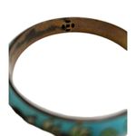 Vintage Baby Blue Cloisonné Floral Bangle Bracelet Photo 5