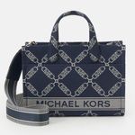 Michael Kors Gigi Large Grab Monogram Denim Tote Bag, Navy, New w/Tag (SOLD OUT) Photo 0