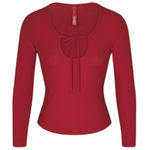 SKIMS  Tie Front Long Sleeve Rib Stretch Modal Pajama Top Photo 0