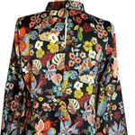 Cousin Earl Floral Long Sleeve Dress Keyhole Front Flowy Bell Sleeve Small R7109 Black Photo 11