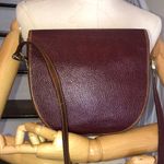 Gucci PLUS Tumbled Wine Leather Crossbody Tote Messenger Bag Vintage Near Mint Photo 2