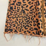 Free People  Animal Print Zip Up Denim Mini Skirt Size 24 XS Photo 6
