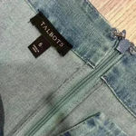 Talbots  Women’s Blue Jean Cotton Denim 3/4 Sleeve Scallop Shift Dress Size 6 Photo 1