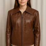 Brazilia by D&H women’s genuine leather jacket, size 42 in rich chocolate brown Photo 1