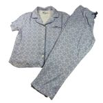 Karen Neuberger Pajama Set L/G Blue White‎ Pattern Short Sleeve Top Pants Size undefined Photo 0