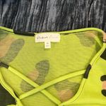 Lime Green Leopard Print Top Size M Photo 1