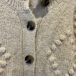 Who What Wear Women's XL Wool Blend Oatmeal Button Cardigan Sweater Puff Sleeves Photo 6