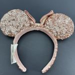 Disney Minnie Mouse Ears  Headband Ears Pink Rose Gold Sparkle Halloween Costume Photo 4