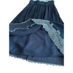 Kay Unger  New York 100% Silk Midi Dress Black & White Floral Embroidered Size 8 Photo 9