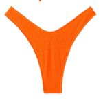 SheIn Nwt womens large neon orange crinkle thong triangle bikini bottoms​ Photo 6