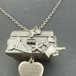 Lead Us Not Into Temptations Journey Box Keepsake Locket Treasure Chest Pendant Silver Photo 3