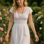 Vintage Deadstock NWT Creamy Off White Dress Henley Jr New York 50s modest dress Photo 0