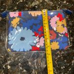 Kate Spade  Pencil Pouch Cosmetic Bag Plastic Covered Flowers‎ (Papyrus) Blue R Photo 4