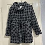 Houndstooth Charles Gray London Women's Belted Black/Gray  Coat Sz L Large Jacket Photo 0