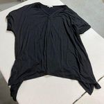 White Birch Black Short Sleeve V Neck Crochet T-Shirt  Size Medium EUC Photo 0