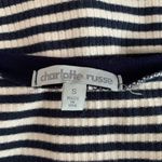 Charlotte Russe Navy Blue & White Striped Ribbed Top Photo 4