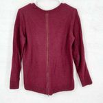 Madewell Women Back Zip Burgundy Long Sleeve Crew Neck Sweater Size Small Photo 4