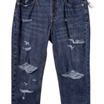 Old Navy NWT Women’s High Rise Slouchy Straight Crop Jeans Blue Distressed 8 Photo 0