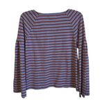 Madewell Shirred Sleeve Blue Red Stripe Long Sleeve XS stained Photo 2