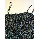 Abound  Womens BlackTank Top Size Medium Floral  Square‎ Neck Smocked Crop Photo 5