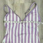 Kona Sol  Purple Stripe V Neck Low Back High Leg One Piece Swimsuit Size L Photo 7