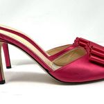Kate Spade fuchsia pink satin high heel slides, size 8.5 made in Italy, NWOT Photo 3