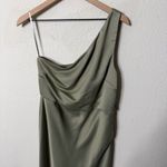 BHLDN Anthropologie Dylan One Shoulder Satin Side Slit Gown Miss Womens Size 10 Photo 3