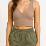 Urban Outfitters Out From Under Brown Ribbed Crop Top Bra Top Size Large. Photo 0