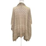 Chico's  Tan Cream Beige Ruana Sweater One Size Shawl Poncho‎ Open Weave Knit Photo 2
