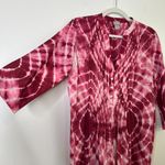 Chico's Tie-Dye Pintuck Peasant Blouse Pleated Button Front 3/4 Sleeve Top Photo 4