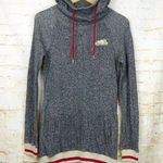 Roots Canada Womens XS Hooded Pullover Sweater Heather Black Varsity Cuffs Photo 0