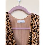 Babaton Aritiza  WALLACE Wrap Dress SIENNA/BLACK 75560 Size Medium Cheetah Leopar Photo 5