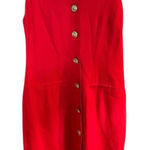 VTG 80s Damon II Red Sleeveless Button Down Sheath Dress Size 12 Made In Mexico Photo 0