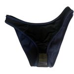 J.Crew Steel Blue Textured Curved-Waist Cheeky Bikini Bottom Size Large NWT Photo 2