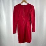 Vivienne Tam Vivienne  Long Sleeve V‎ Neck Bodycon Dress in Red Size Medium Photo 2