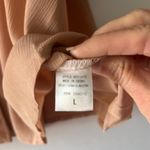 HeySon Blouse L Blush Peach Short Puff Sleeves Feminine Romantic Ruffle Neutral Pink Size L Photo 6