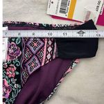Hula Honey  Women's Bikini Bottom Purple Black Floral Size Small Full Coverage Photo 5