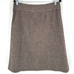 Ann Taylor Tweed A-line knee length conservative brown wool blend skirt size 8 Photo 1
