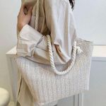 Lulus Woven straw beach tote bag  Photo 1