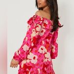 Boohoo PETITE FLORAL OFF SHOULDER RUFFLE MINI DRESS NWT Pink Size 6P Photo 11