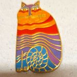 Vintage Laurel Burch Rainbow Cat Pin Brooch Multiple Photo 0