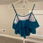 American Trends High Tankini Swimsuit for Women Flounce Top Bathing Suit Top Blue Size 12 Photo 1