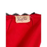 Vanity Fair Vintage  Womens House Coat Dressing Robe Sz 12‎ Red Black Lace Photo 7