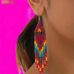 Bohemian Native American Ethnic Style Fashion Minimalist Glass‎ Beaded Earrings Photo 3