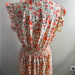 Umgee  Floral Smocked Midi Dress - Cream and Red large Photo 7