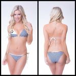 đź’•DIANE'S BEACHWEARđź’• Blue Striped Sailor Triangle Top String Bikini M/L NWOT Size undefined Photo 4