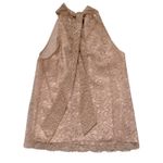 J.Crew NWT  Sleeveless Metallic Speckled Lace Halter Neck Blouse L Nude Silver Photo 5